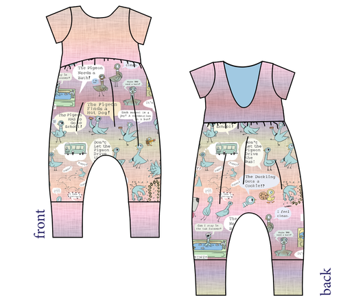 Sassy Pigeon Low Back Romper and Bubble Romper