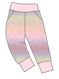 Pastel Ombre Linen Basic Joggers And Jogger Shorts