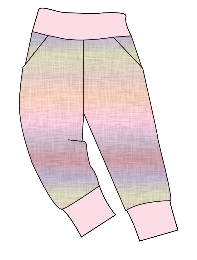 Pastel Ombre Linen Basic Joggers And Jogger Shorts