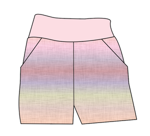 Pastel Ombre Linen Basic Joggers And Jogger Shorts