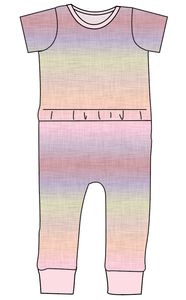 Pastel Ombre Linen Bennett Pants and Shorts Length T-Shirt Romper