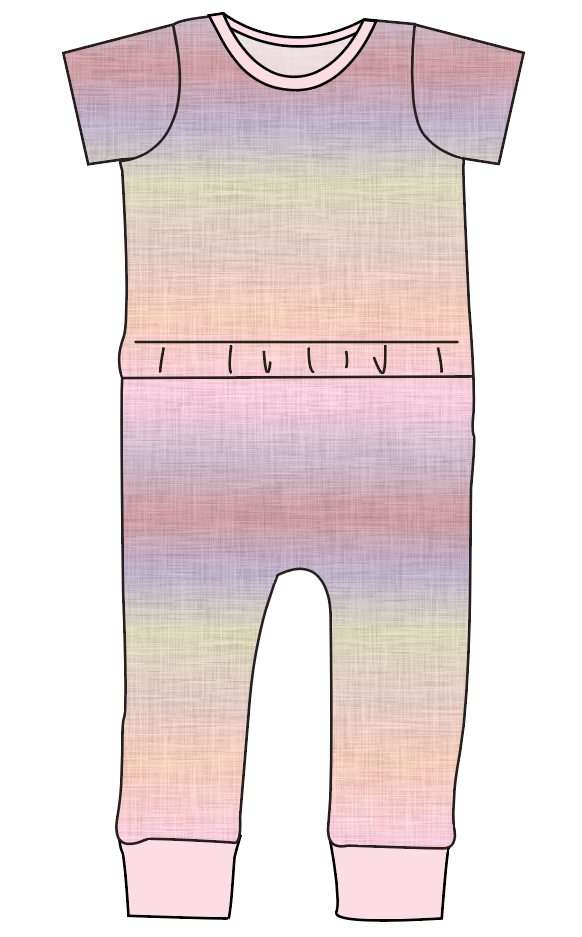 Pastel Ombre Linen Bennett Pants and Shorts Length T-Shirt Romper