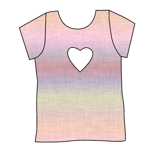 Pastel Ombre Linen Cambria Heart Back Tee