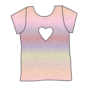 Pastel Ombre Linen Cambria Heart Back Tee