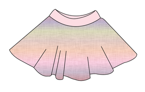 Pastel Ombre Linen Circle Skirt