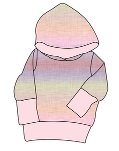 Pastel Ombre Linen Grow With Me Hoodie (or Crewneck)