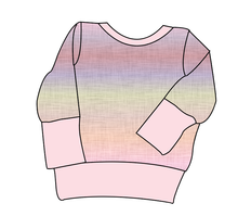 Load image into Gallery viewer, Pastel Ombre Linen Grow With Me Hoodie (or Crewneck)