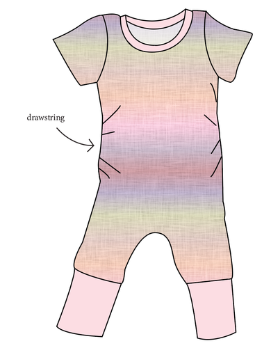 Pastel Ombre Linen Grow With Me Pants And Shorts Romper