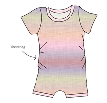 Load image into Gallery viewer, Pastel Ombre Linen Grow With Me Pants And Shorts Romper