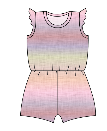 Pastel Ombre Linen Ivy Summer Romper