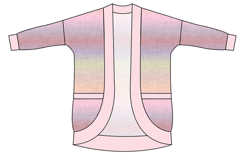 Pastel Ombre Linen Ladies' Cocoon Cardigan