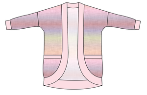 Pastel Ombre Linen Ladies' Cocoon Cardigan