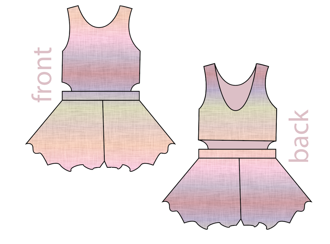 Pastel Ombre Linen Kids Playsuit