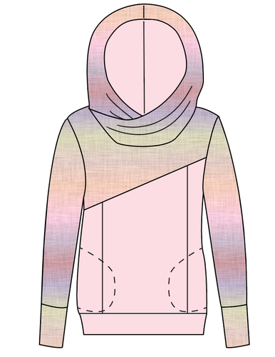 Pastel Ombre Linen Ladies Hoodie