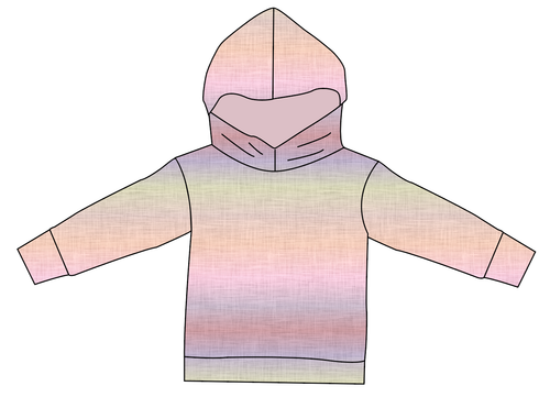 Pastel Ombre Linen Ladies Oversized Hoodie