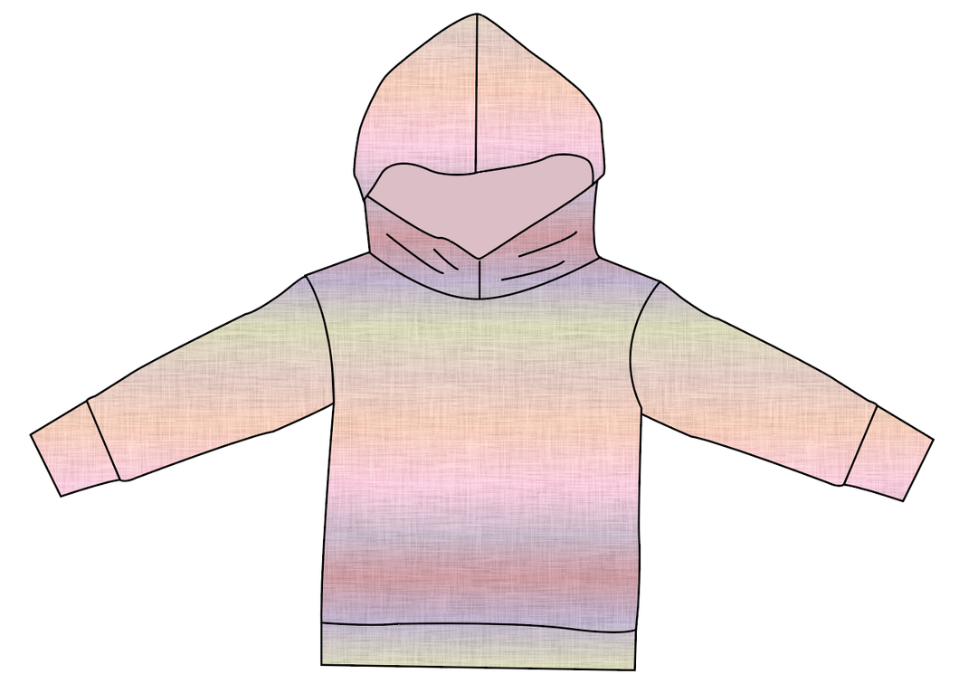 Pastel Ombre Linen Ladies Oversized Hoodie