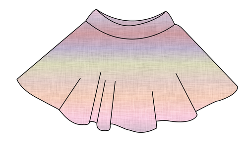 Pastel Ombre Linen Ladies' Circle Skirt