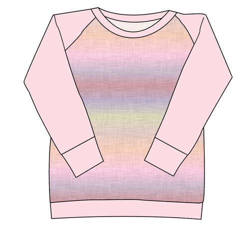 Pastel Ombre Linen Ladies' Classic Crewneck