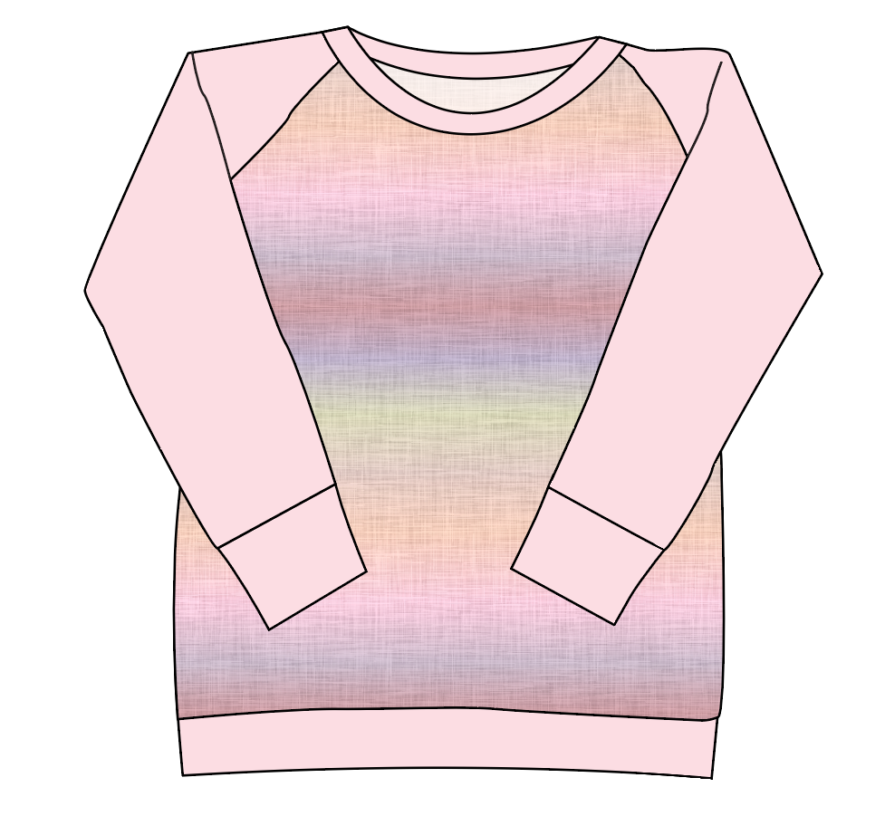 Pastel Ombre Linen Ladies' Classic Crewneck