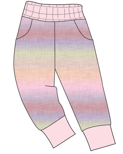 Pastel Ombre Linen Ladies' Joggers and Jogger Shorts