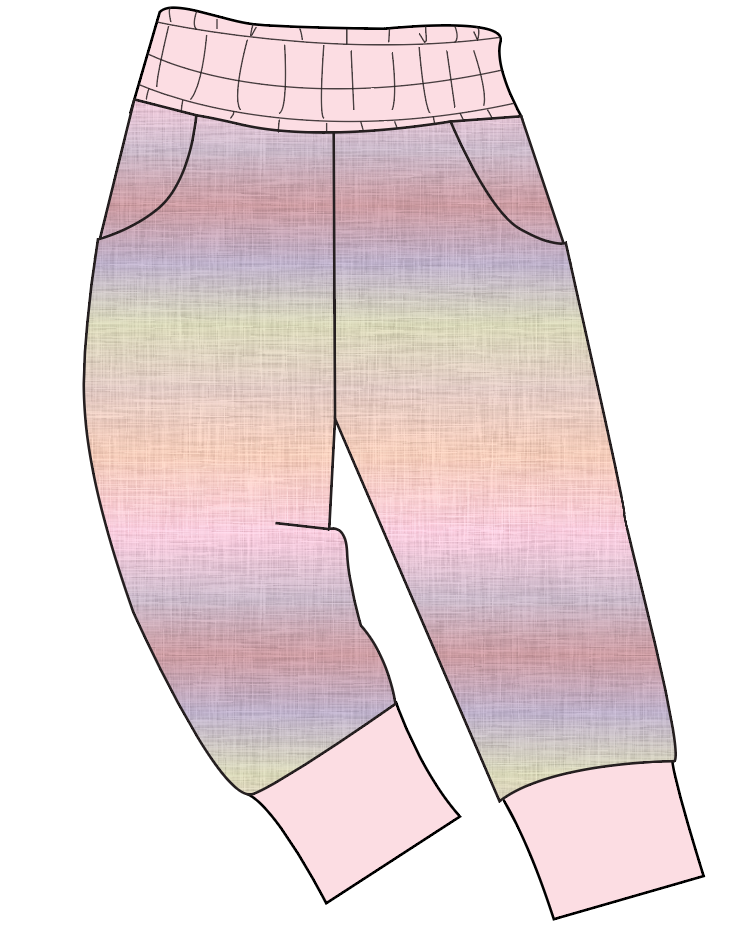 Pastel Ombre Linen Mens' Joggers and Jogger Shorts