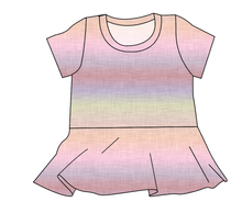Load image into Gallery viewer, Pastel Ombre Linen Ladies&#39; Peplum Top