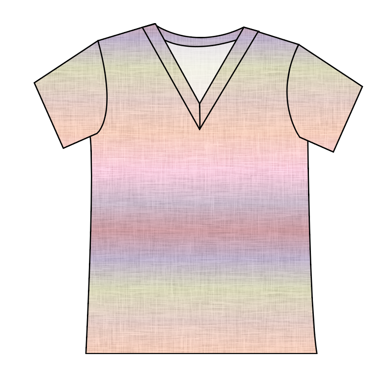 Pastel Ombre Linen Ladies' Slouchy V-Neck Tee