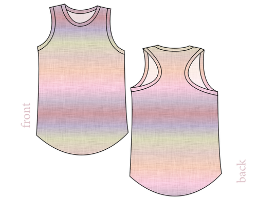 Pastel Ombre Linen Ladies' Summer Tank