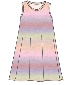 Pastel Ombre Linen Ladies' Swing Dress