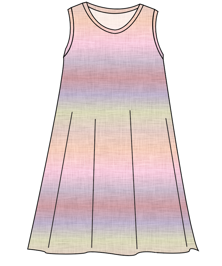 Pastel Ombre Linen Ladies' Swing Dress