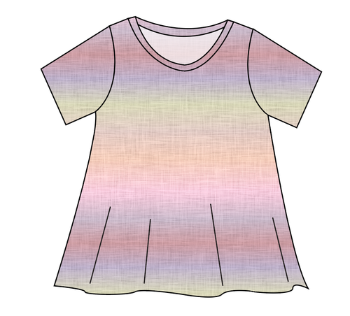 Pastel Ombre Linen Ladies' Swing Tee
