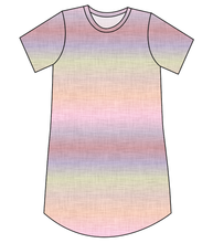 Load image into Gallery viewer, Pastel Ombre Linen Ladies&#39; T-Shirt Dress
