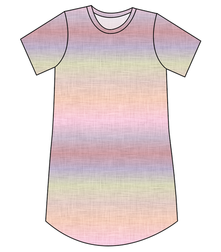 Pastel Ombre Linen Ladies' T-Shirt Dress