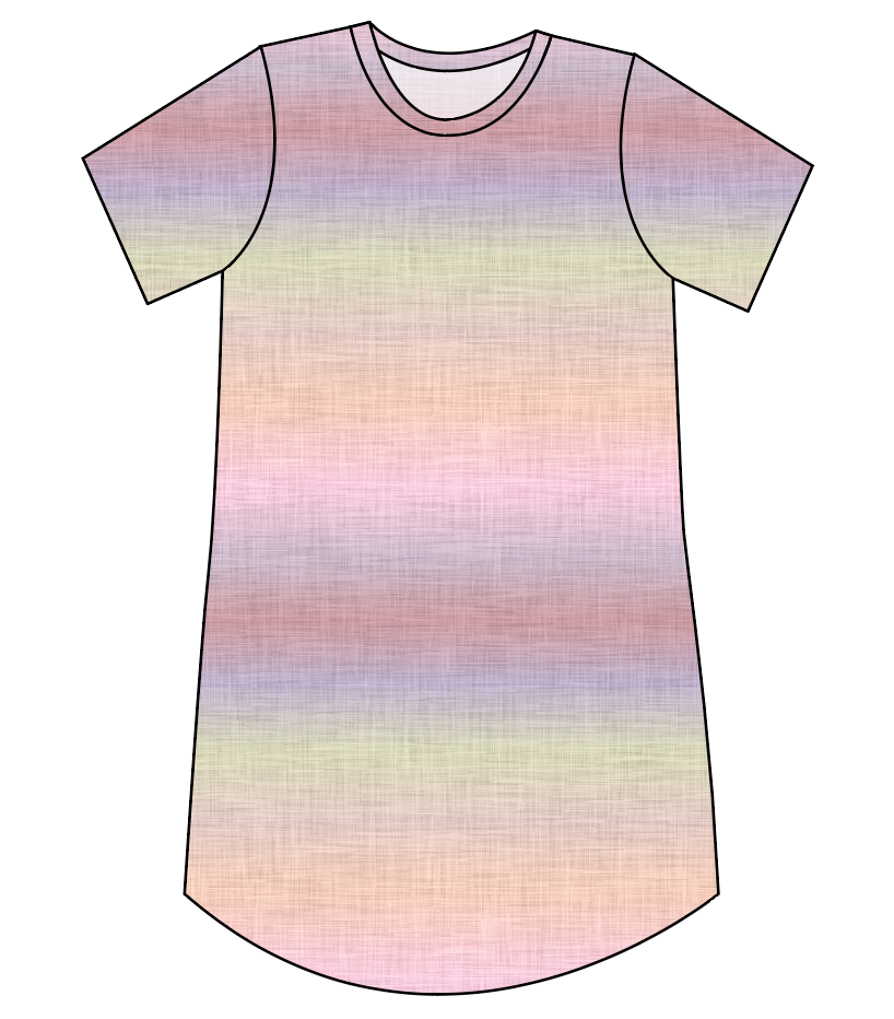 Pastel Ombre Linen Ladies' T-Shirt Dress