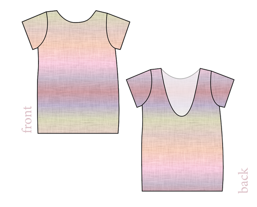 Pastel Ombre Linen Low Back Ballerina Tee