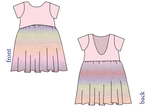 Pastel Ombre Linen Low Back Dress
