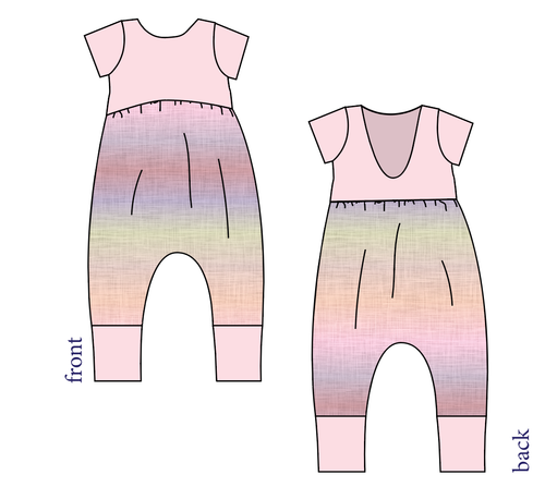 Pastel Ombre Linen Low Back Romper and Bubble Romper