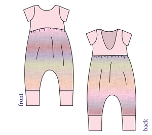 Pastel Ombre Linen Low Back Romper and Bubble Romper