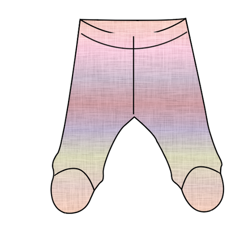Pastel Ombre Linen Newborn Footed Pants
