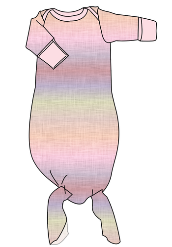 Pastel Ombre Linen Newborn Knotted Gown