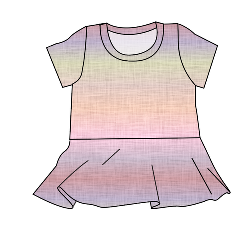 Pastel Ombre Linen Peplum Top