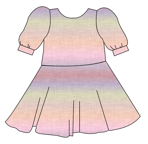 Pastel Ombre Linen Prairie Dress