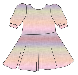 Pastel Ombre Linen Prairie Dress