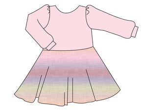 Pastel Ombre Linen Prairie Dress