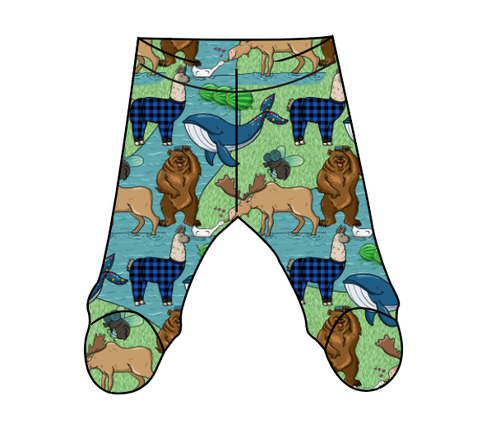 By The Bay Newborn Footed Pants
