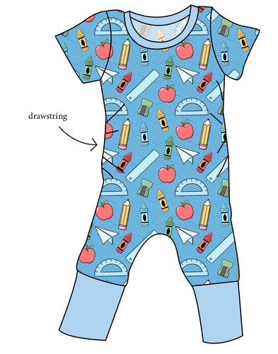 Rad School Supplies Grow With Me Pants And Shorts Romper