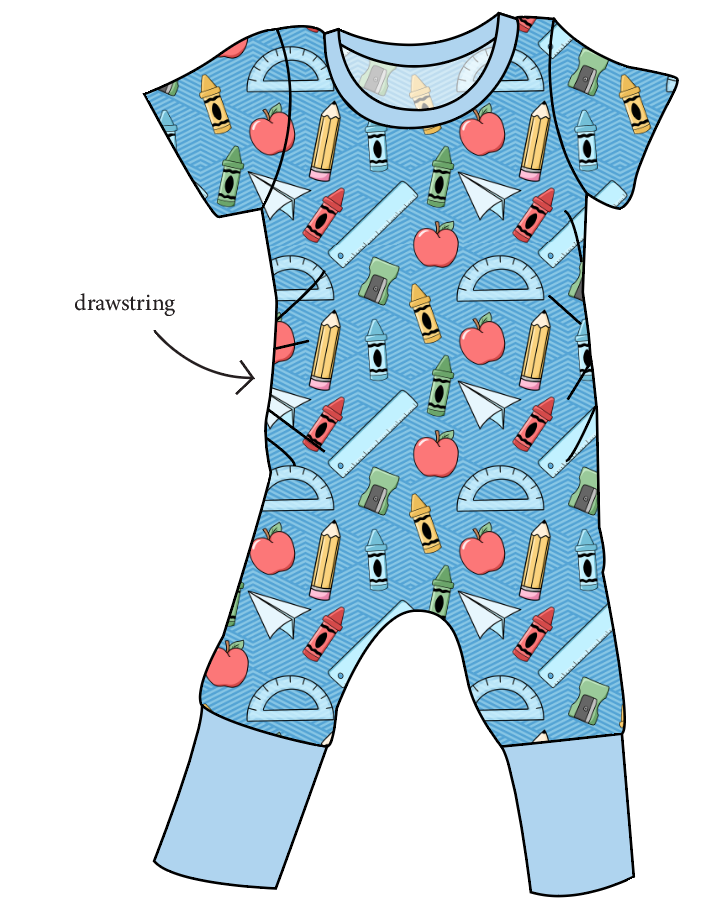 Rad School Supplies Grow With Me Pants And Shorts Romper