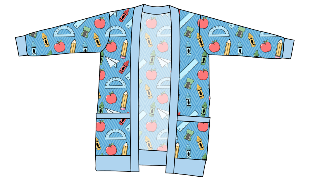 Rad School Supplies Kids Grandpa Cardigan