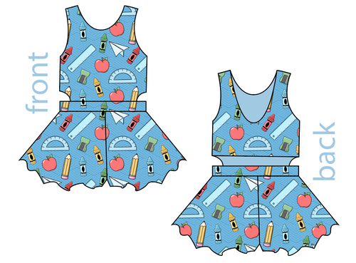 Rad School Supplies Kids Playsuit