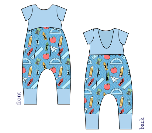 Rad School Supplies Low Back Romper and Bubble Romper